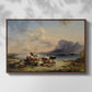 Shepherds and Cattle on Lake Attersee, 1852 - Floater Framed Canvas Print