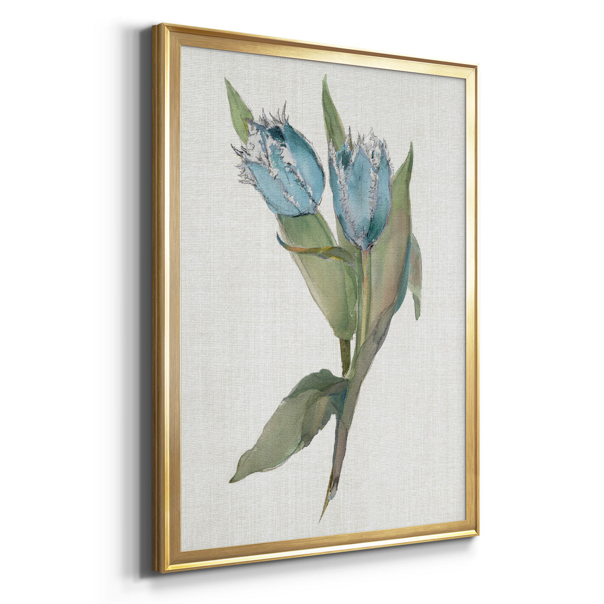 Blue Tulip Picks II - Modern Framed Canvas Print