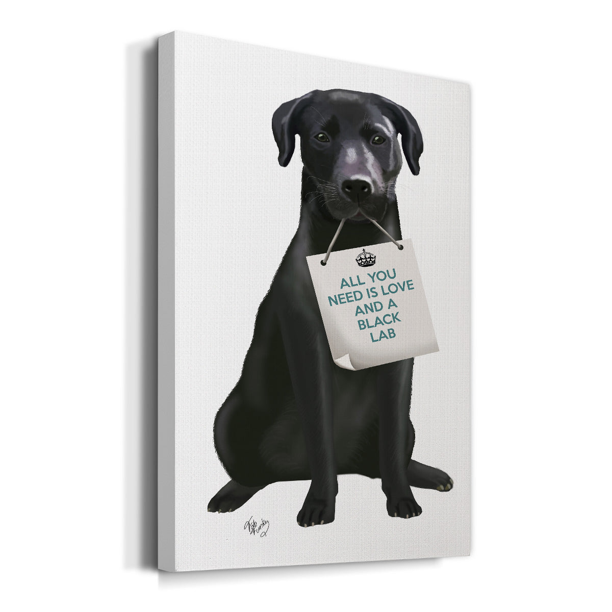 Love and Black Labrador Premium Gallery Wrapped Canvas - Ready to Hang