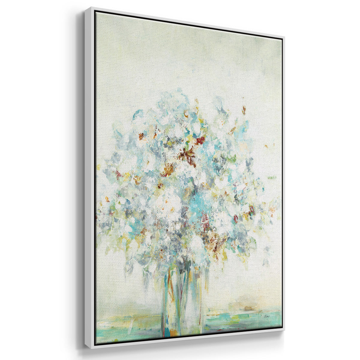 Textured Bouquet - Framed Premium Gallery Wrapped Canvas L Frame - Ready to Hang