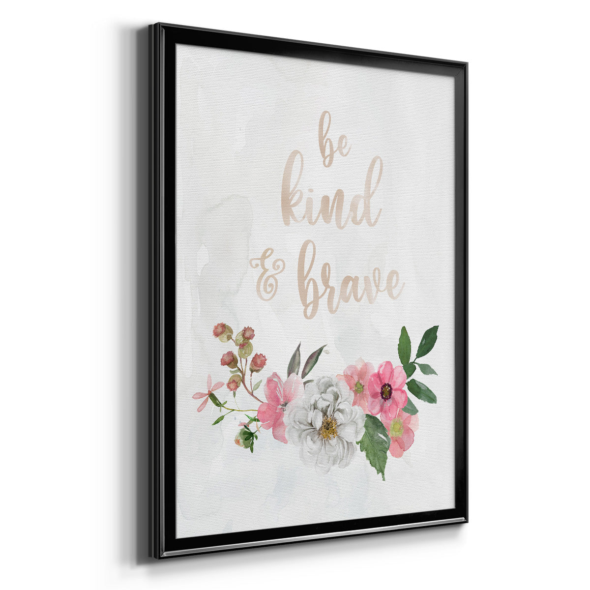 Be Kind and Brave - Modern Framed Canvas Print