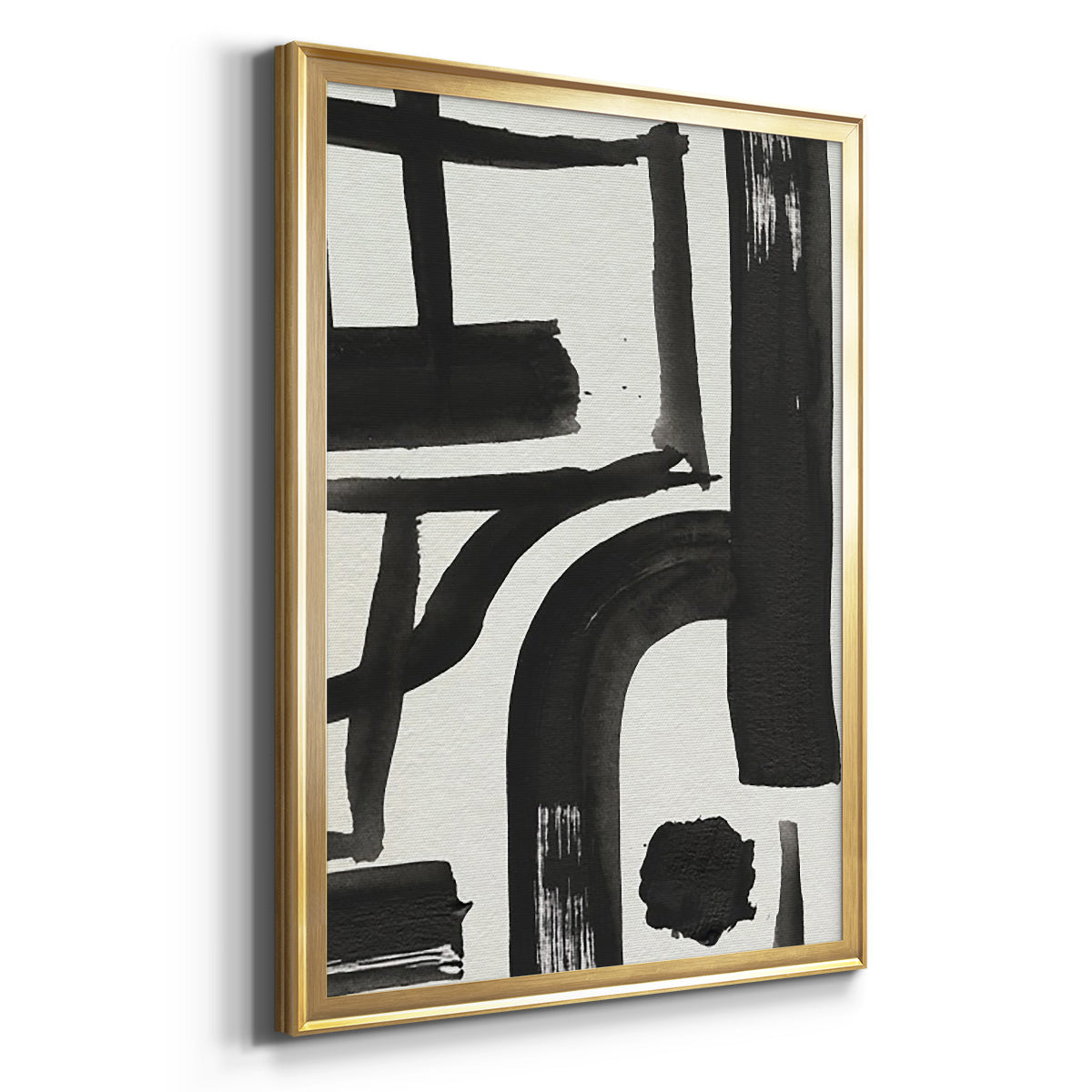 Inkwell Intersect I - Modern Framed Canvas Print