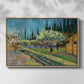 Orchard in Blossom, Bordered by Cypresses, 1888 - Floater Framed Canvas Print
