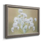 Botanical baby’s breath flower photography printed on canvas in an ornate vintage silver frame.