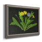 Classic botanical dandelion illustration printed on canvas in an ornate vintage silver frame.