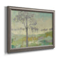 Traditional watercolor tree landscape artwork printed on canvas in an ornate vintage silver frame.