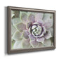 Soft abstract floral botanical photography printed on canvas in an ornate vintage silver frame.