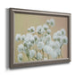 Delicate baby’s breath floral photograph printed on canvas in an ornate vintage silver frame.