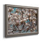 Contemporary dogwood blossom floral photography printed on canvas in an ornate vintage silver frame.