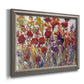 French country floral bouquet painting printed on canvas in an ornate vintage silver frame.