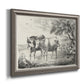 Classical countryside landscape artwork by Nicolas Berchem printed on canvas in an ornate vintage silver frame.