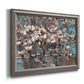Modern spring dogwood flower photograph printed on canvas in an ornate vintage silver frame.