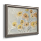 Minimalist poppy flower watercolor artwork printed on canvas in an ornate vintage silver frame.
