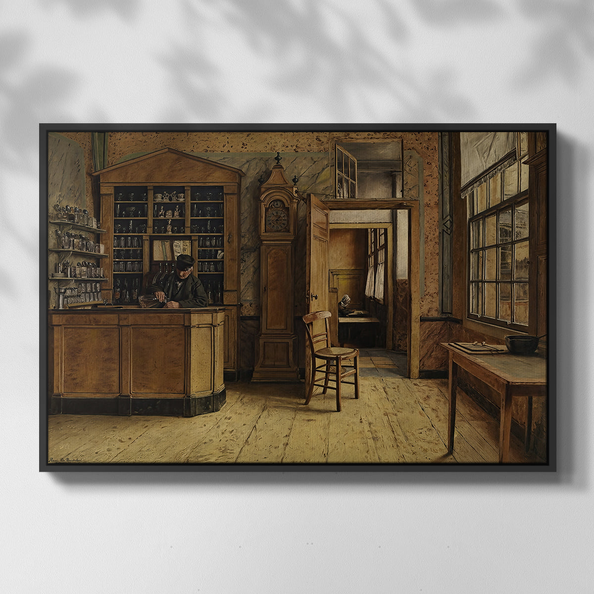 The Old Inn 'Het Loodshuis' in Antwerp, 1877 - Floater Framed Canvas Print