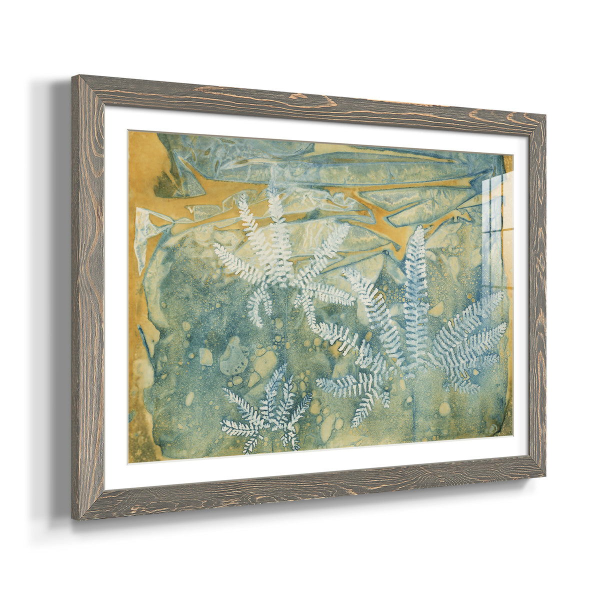 Floating Ferns - Barnwood Framed Art Print