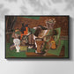 Playing Cards, Glasses, Bottle of Rum: "Vive la France", 1914-1915 - Floater Framed Canvas Print