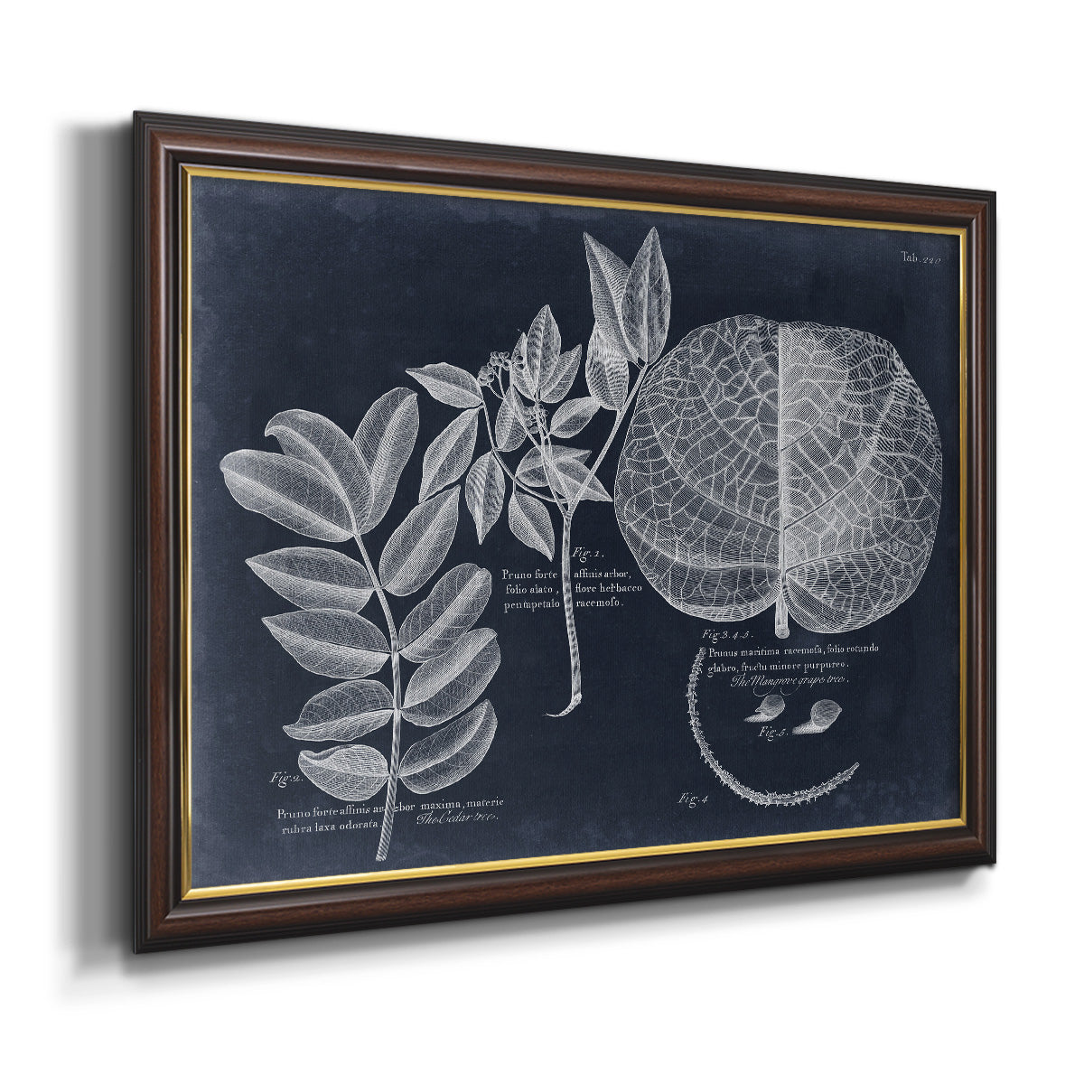 Foliage on Navy I Premium Framed Canvas- Ready to Hang