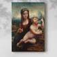 Canvas art print of a gentle composition with figures and landscape background with a soft shadow on a white background.