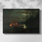 Spear Fishing on Lake Krøderen, 1851 - Floater Framed Canvas Print
