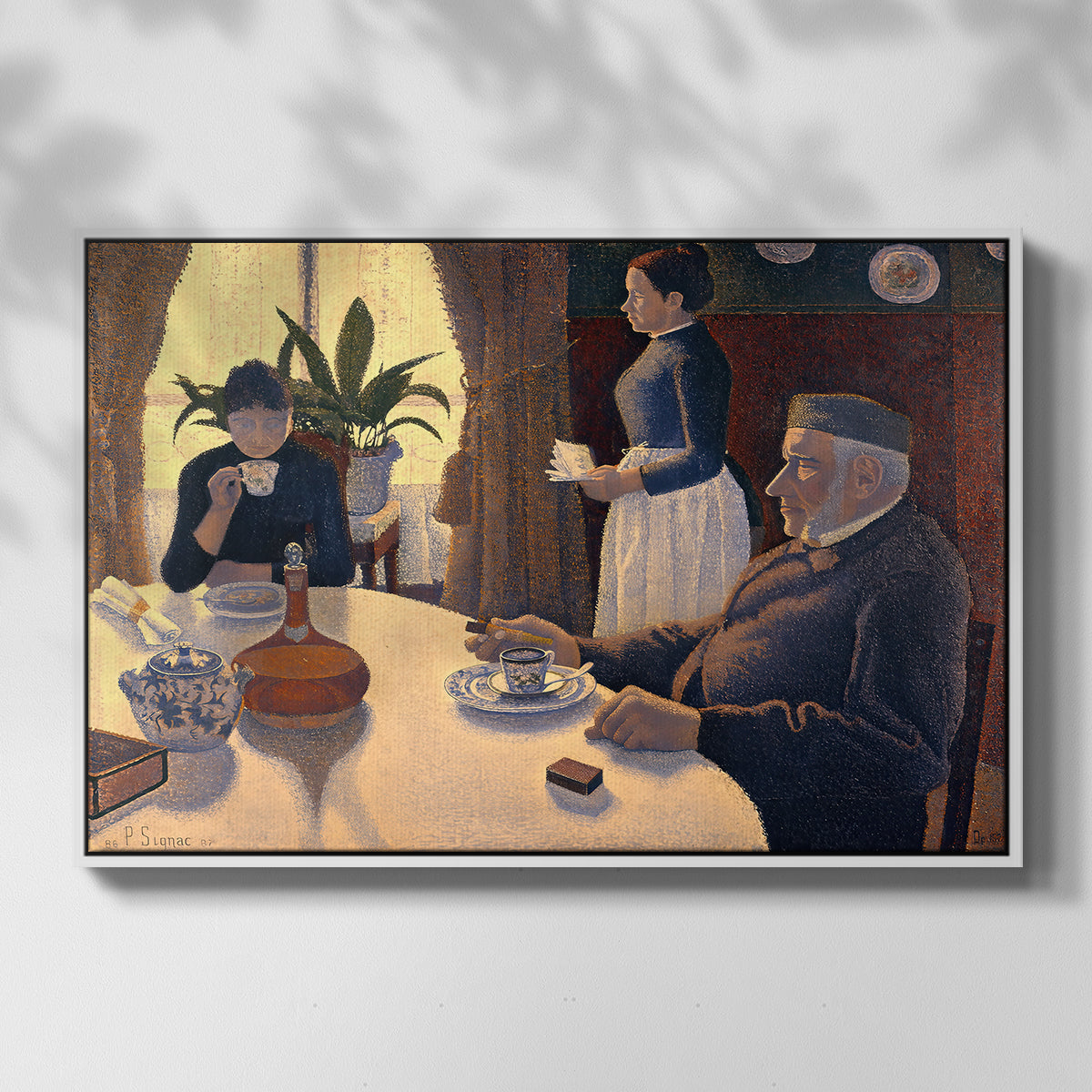 The Dining Room (Breakfast), 1886-1887 - Floater Framed Canvas Print