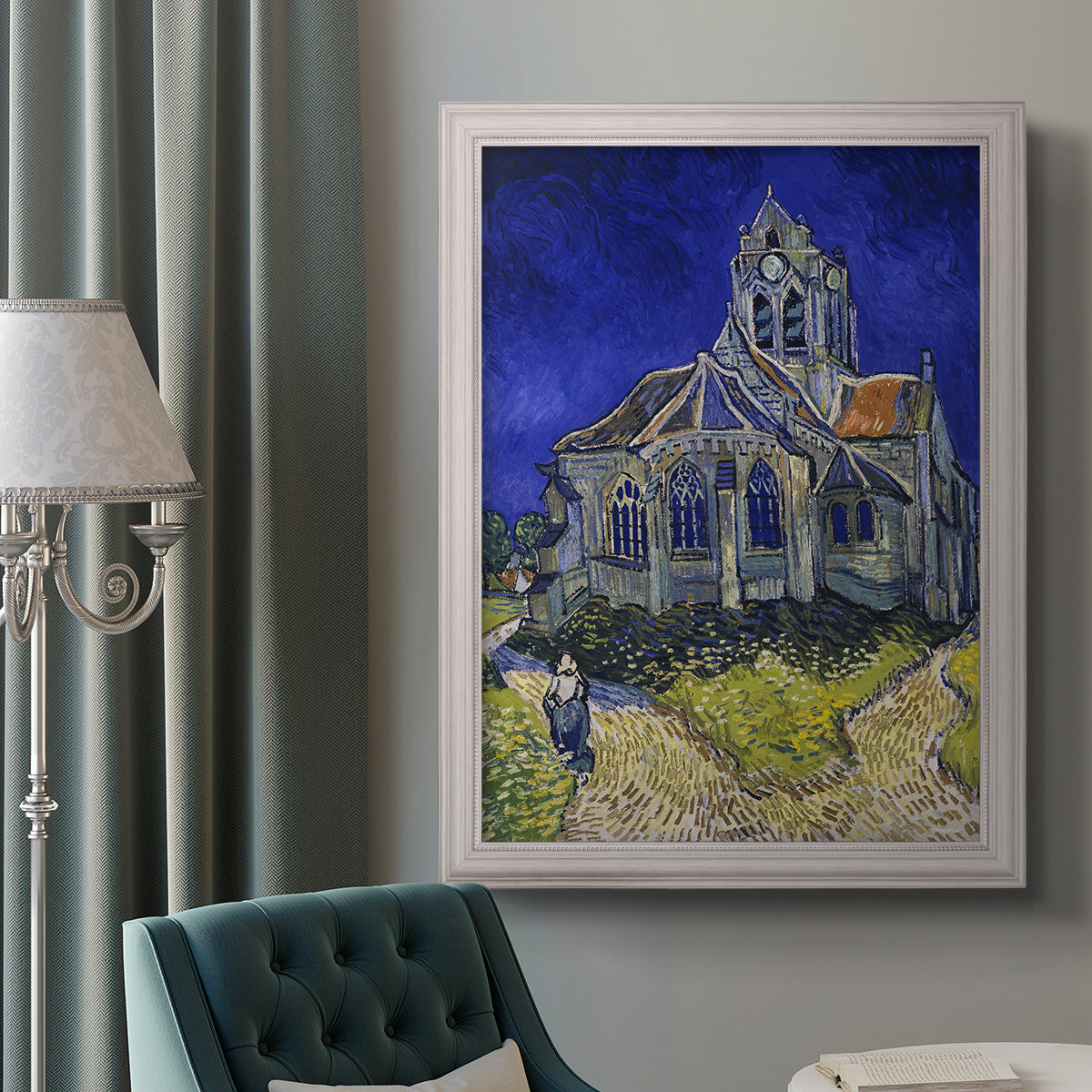 The Church at Auvers - Ornate Framed Canvas Print