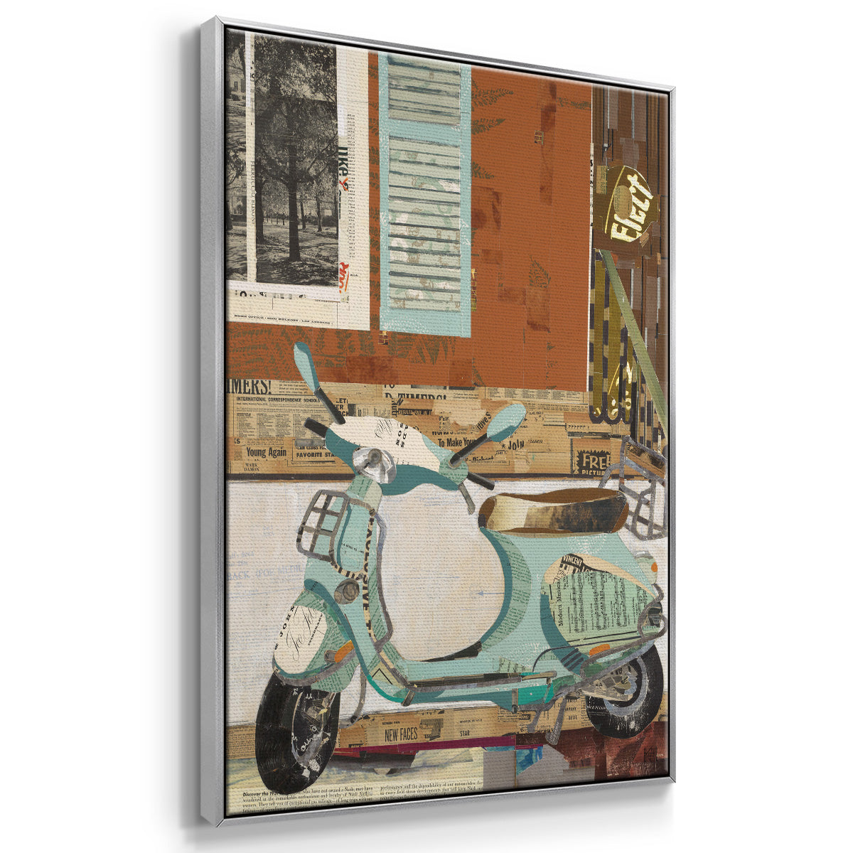 That Vespa -  Framed Canvas Print
