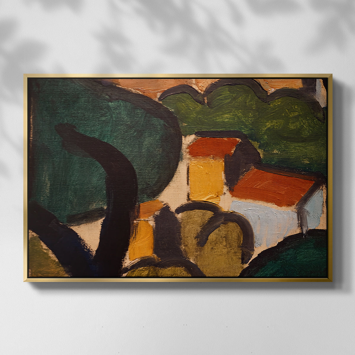 Landscape with Trees and Houses, c. 1905 - Floater Framed Canvas Print