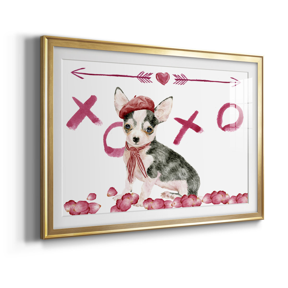 Puppy Valentine Collection A - Modern Framed Art Print