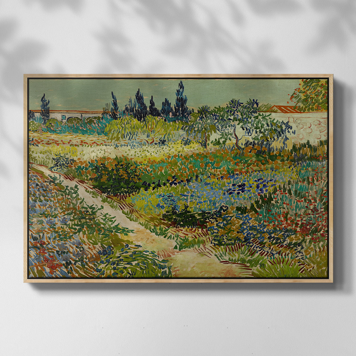 Garden at Arles, 1888 - Floater Framed Canvas Print