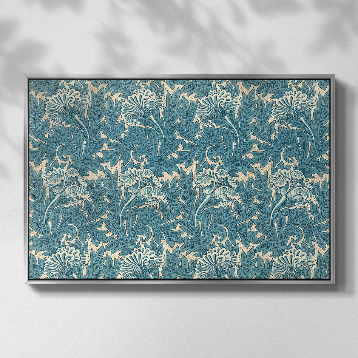 Tulip (Teal), 1875 - Floater Framed Canvas Print