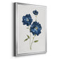 Blue Mums - Modern Framed Canvas Print