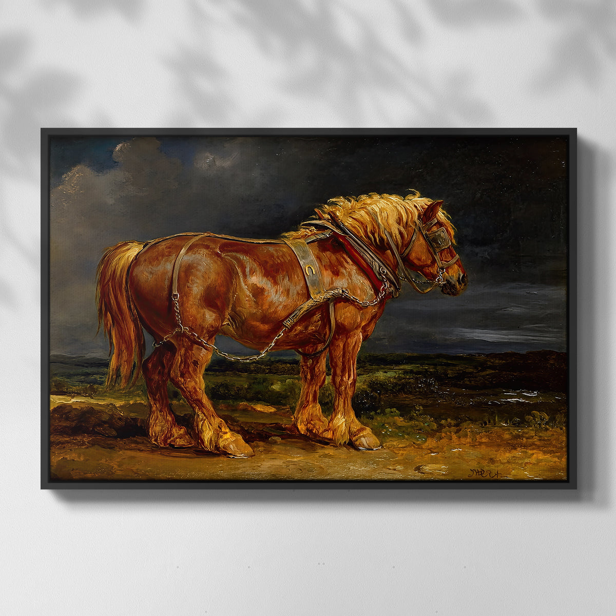 The Shire Horse Elephant in an Extensive Landscape, c. 1850s - Floater Framed Canvas Print