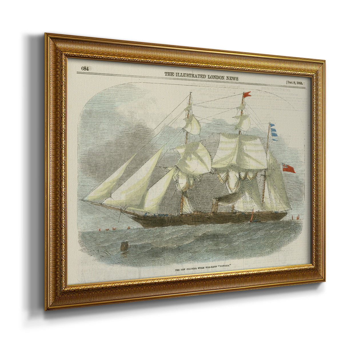 Antique Clipper Ship III Premium Framed Canvas- Ready to Hang