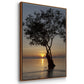 Sunset Silhouette - Framed Premium Gallery Wrapped Canvas L Frame - Ready to Hang