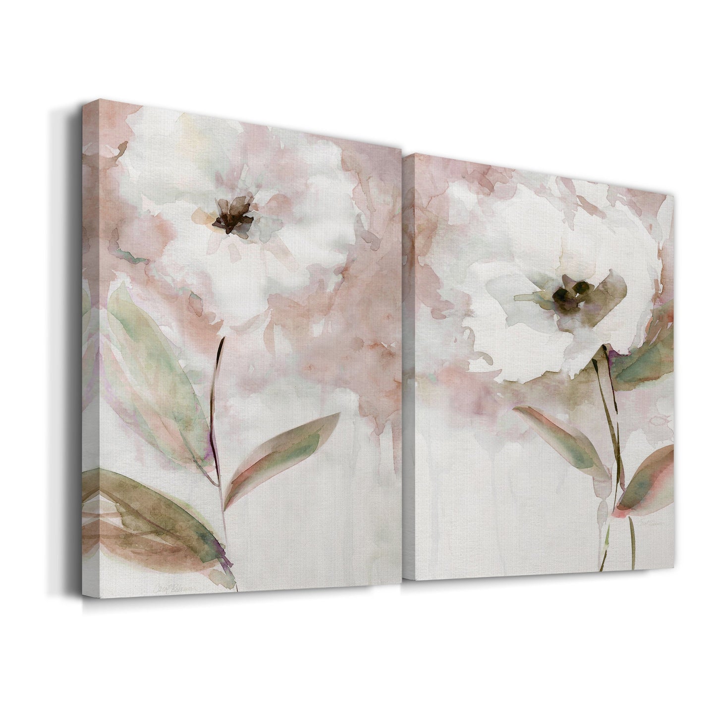 Summer Bloom I Premium Gallery Wrapped Canvas - Ready to Hang - Set of 2 - 8 x 12 Each