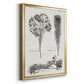 Black & White Protea on Linen I - Modern Framed Canvas Print
