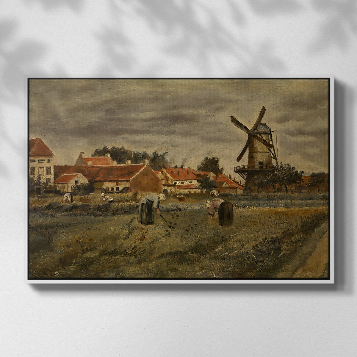 The Potato Harvest, c. 1875 - Floater Framed Canvas Print