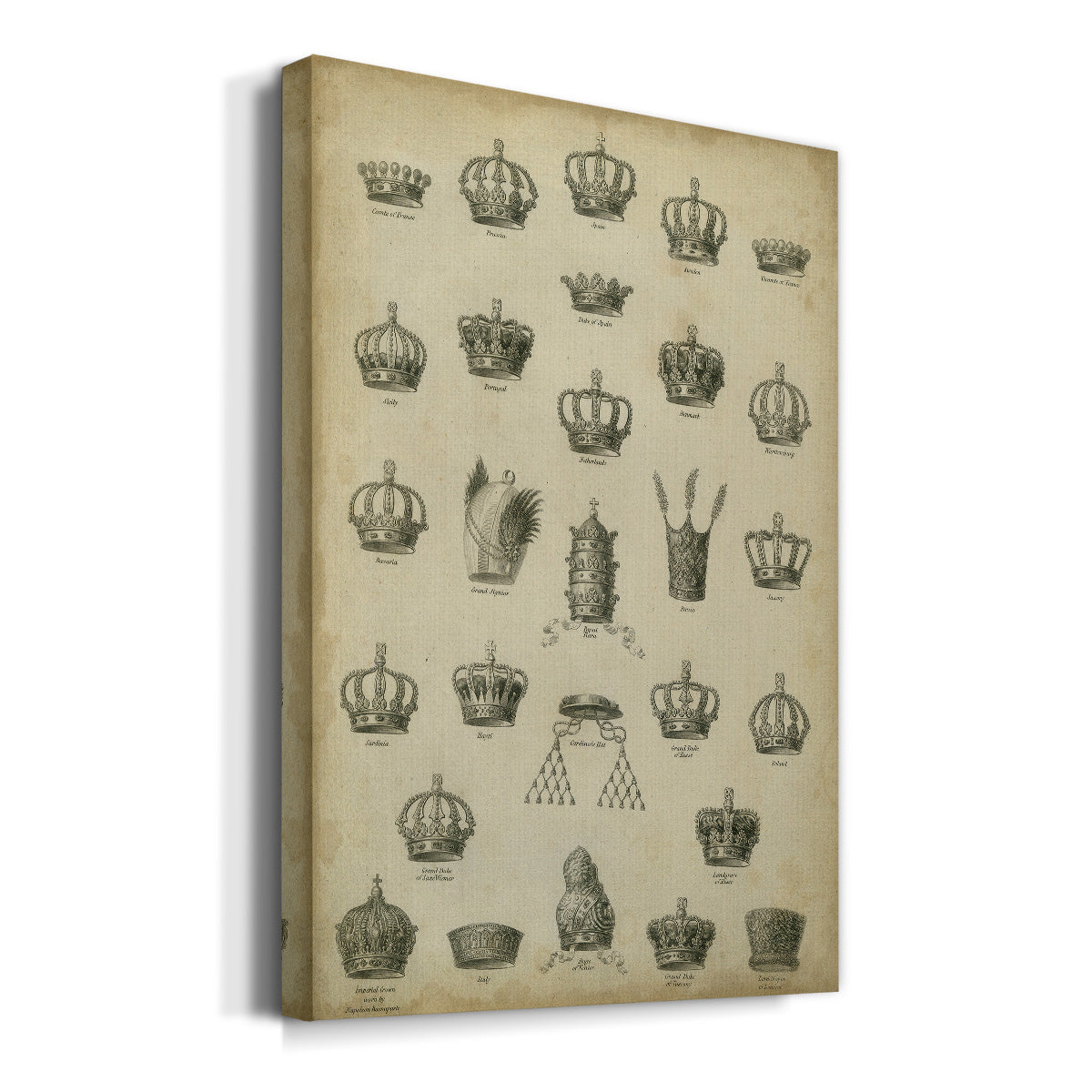 Heraldic Crowns & Coronets II Premium Gallery Wrapped Canvas - Ready to Hang