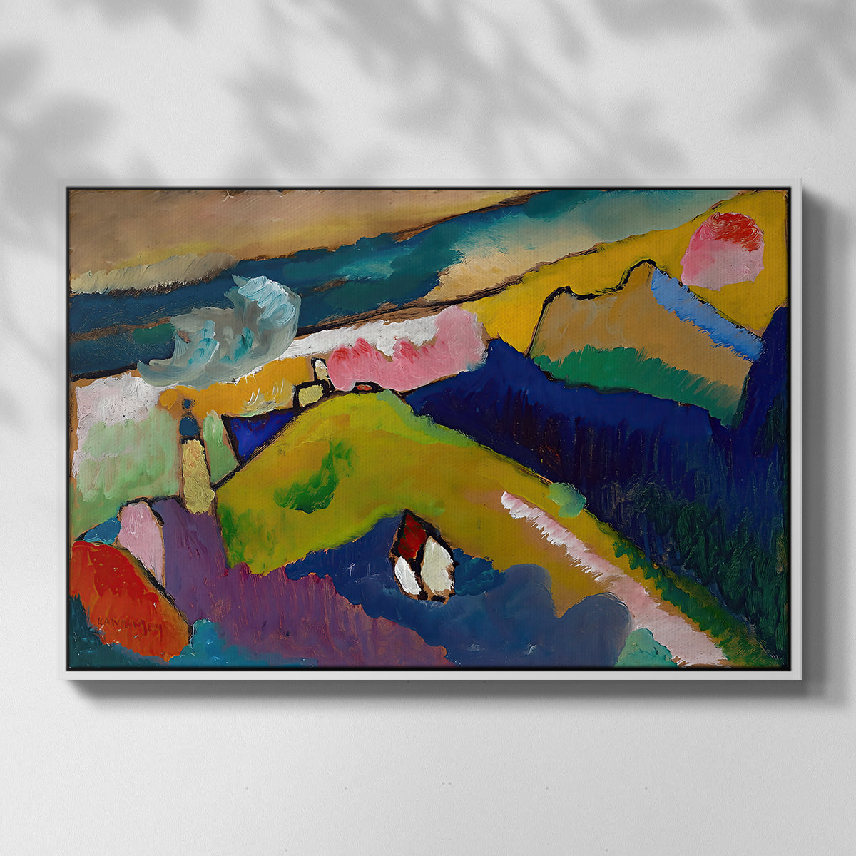 Murnau Mountain Landscape with Church, 1910 - Floater Framed Canvas Print
