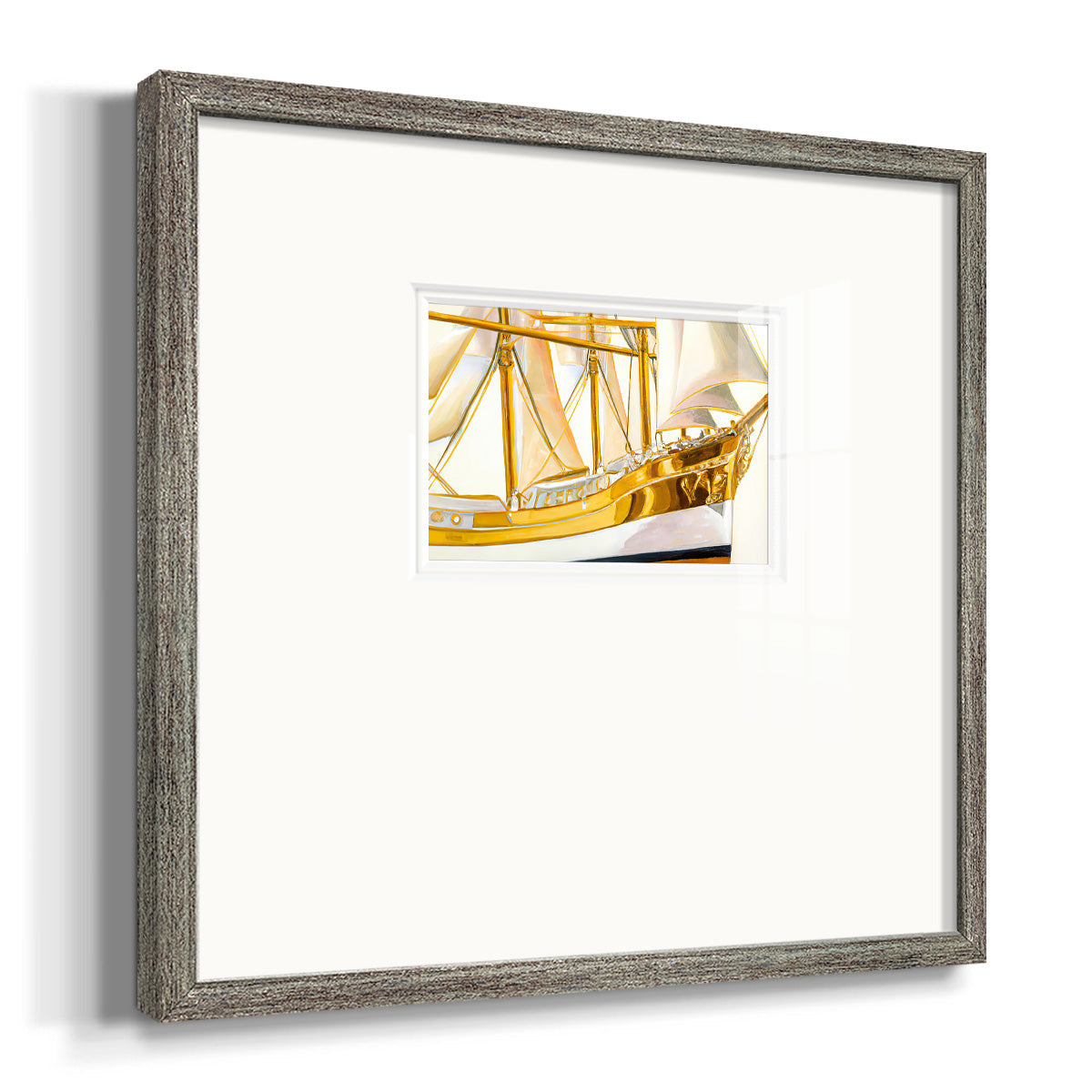 Gold Ship II Premium Framed Print Double Matboard