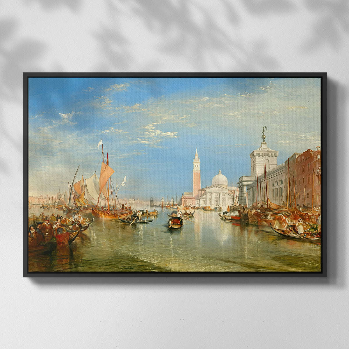 Venice: The Dogana and San Giorgio Maggiore, 1834 - Floater Framed Canvas Print