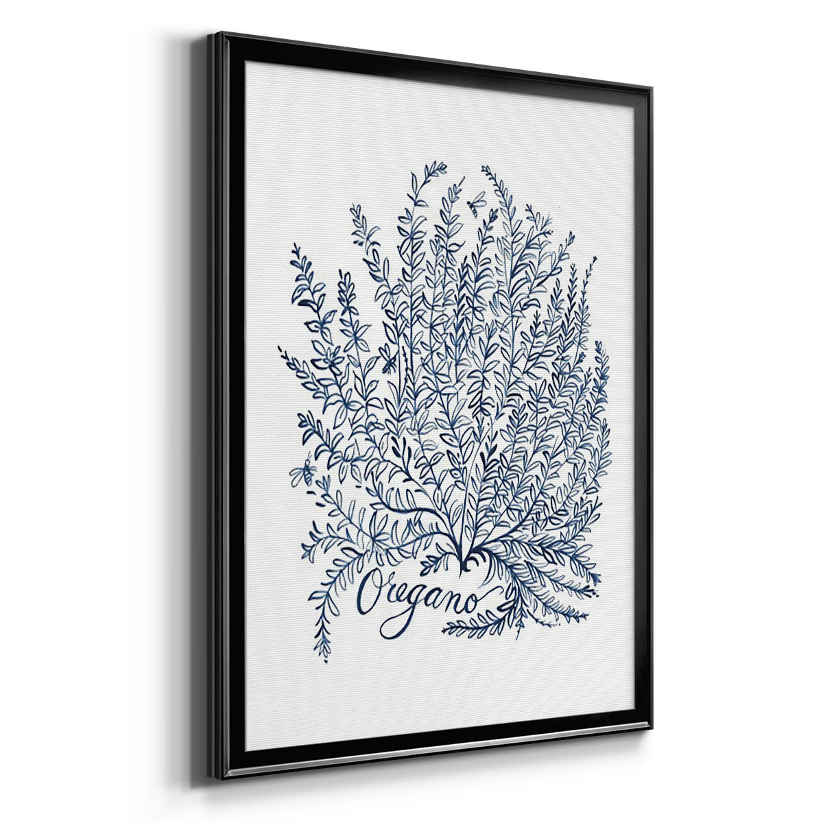 Summer Herb Garden Sketches II - Modern Framed Canvas Print