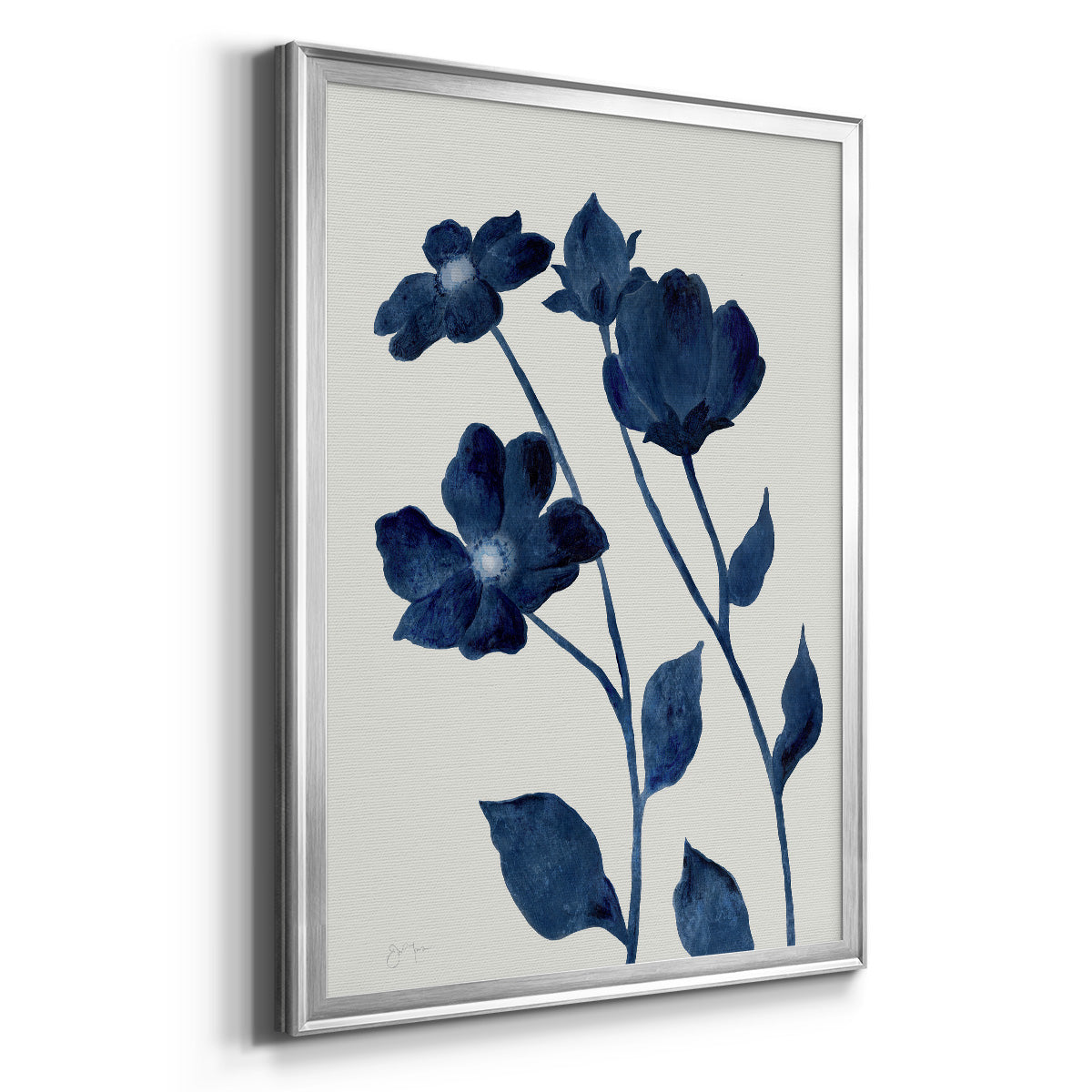 Indigo Bloom I - Modern Framed Canvas Print