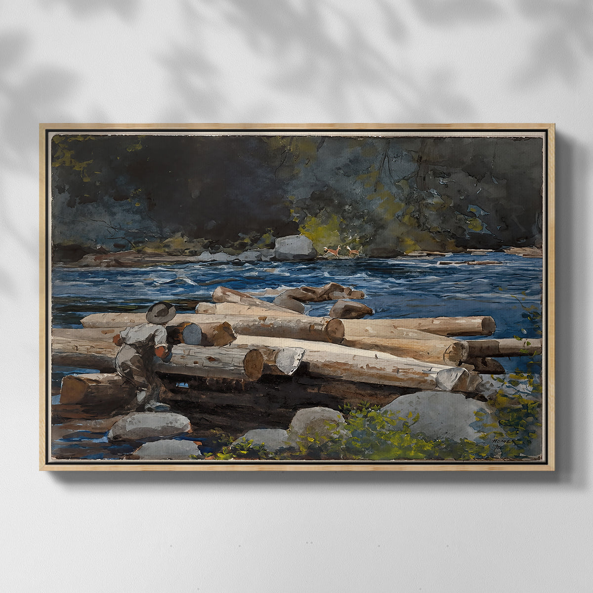 Hudson River, 1892 - Floater Framed Canvas Print