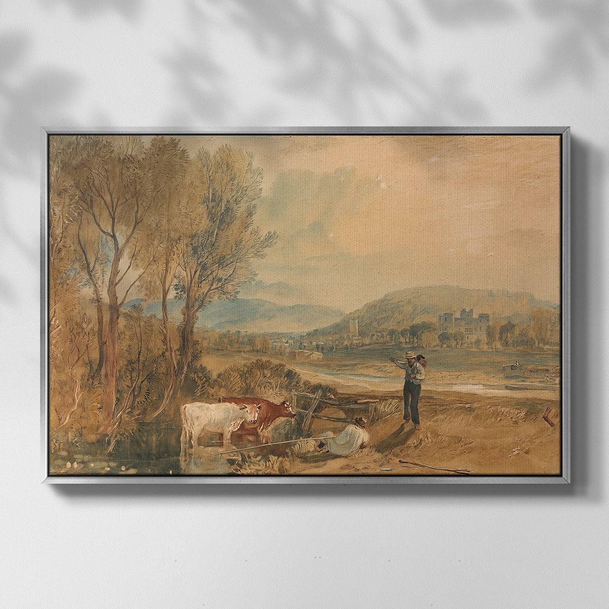 Lulworth Castle, Dorset, c. 1820 - Floater Framed Canvas Print