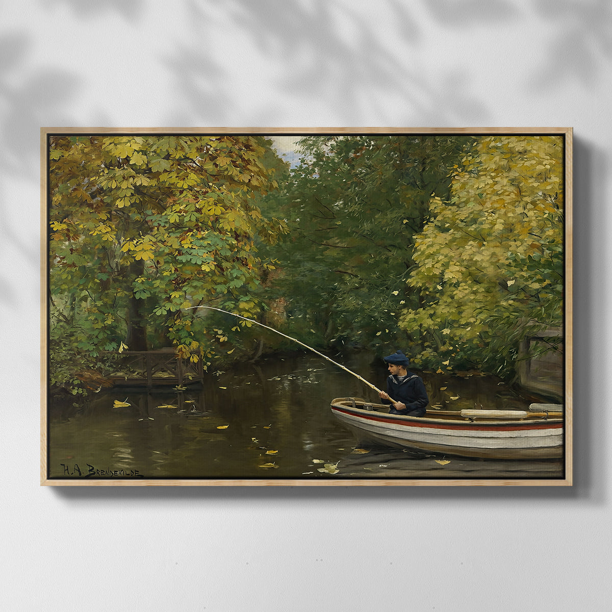 Fishing Boy, c. 1890 - Floater Framed Canvas Print