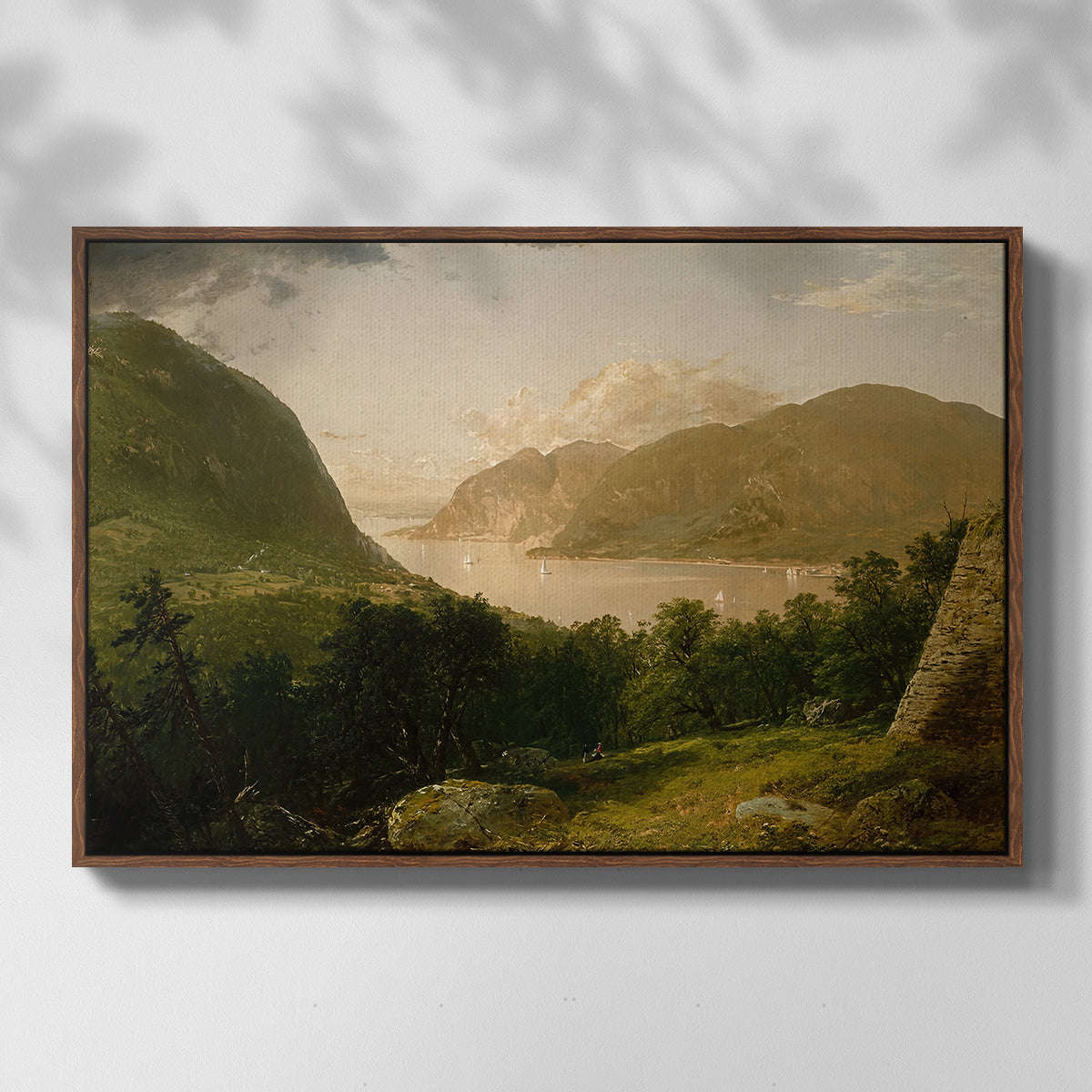 Hudson River Scene, 1857 - Floater Framed Canvas Print
