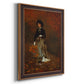 Realist autumn portrait scene by Winslow Homer printed on canvas in an ornate bronzed mahogany wood frame with a vertical orientation.