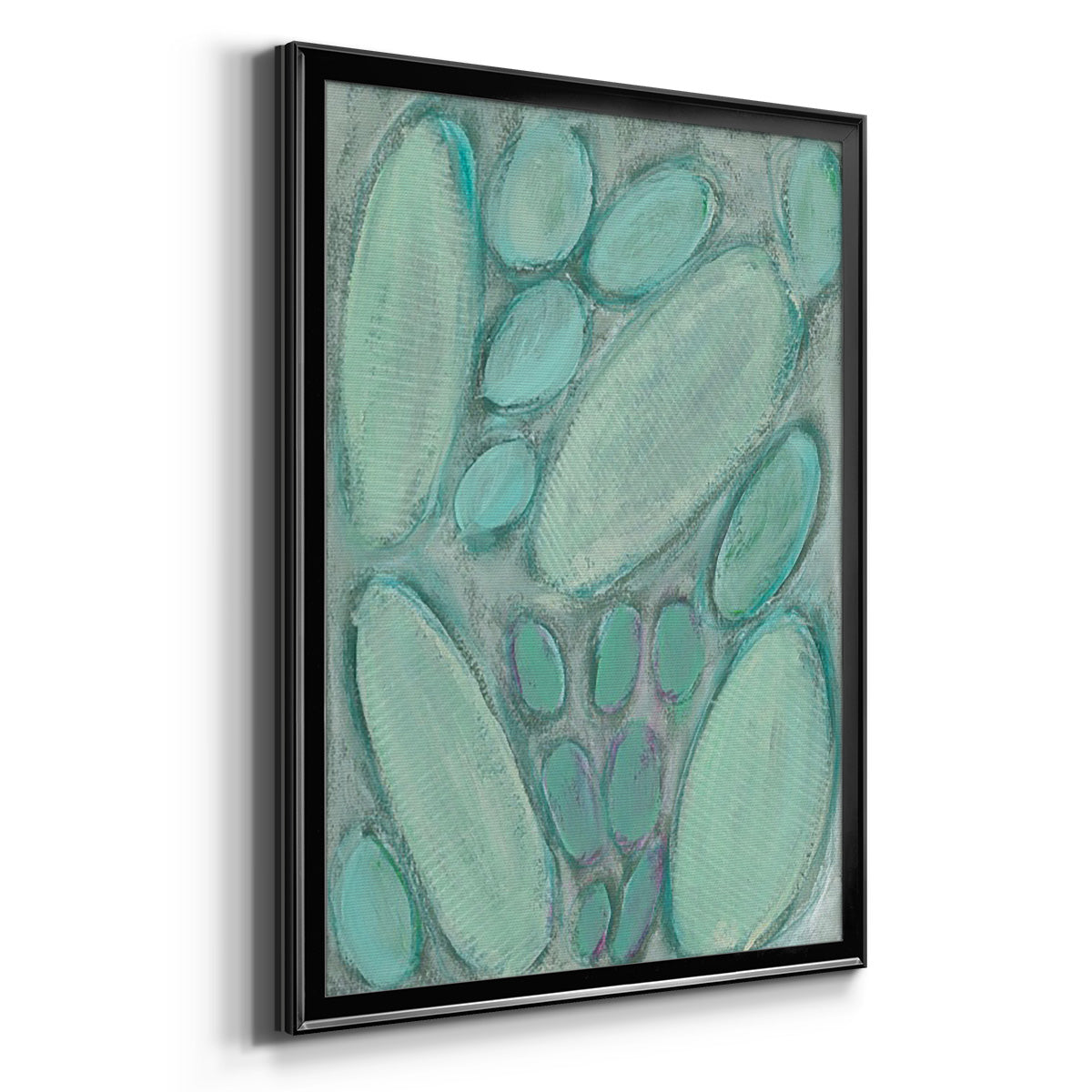 Blue Orbs I - Modern Framed Canvas Print