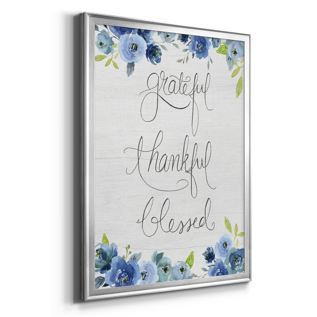 Grateful, Thankful, Blessed - Modern Framed Canvas Print